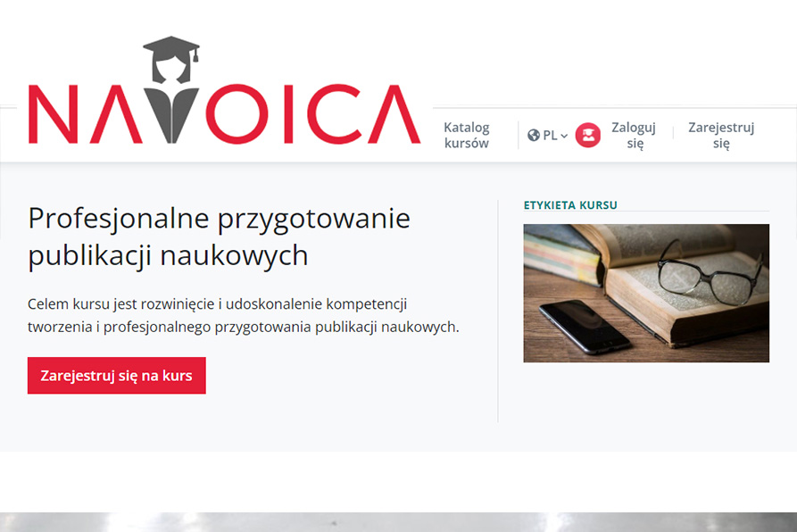 Profesjonalne przygotowanie publikacji naukowych -  bezpłatny kurs na platformie Navoica